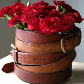 Belt Decorated Flower Pot